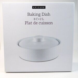 Epicure Baking Dish 8 Cup or 2L White Satin Finish New